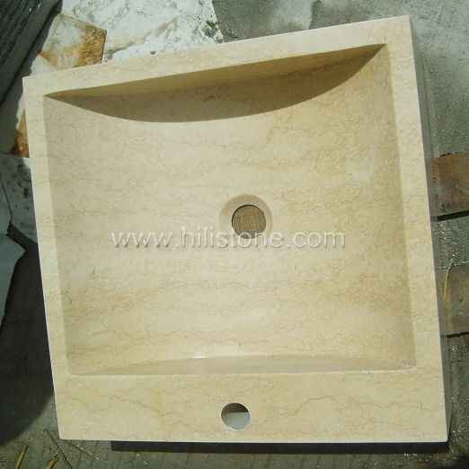 Sunny Beige Marble Polished Stone Sink