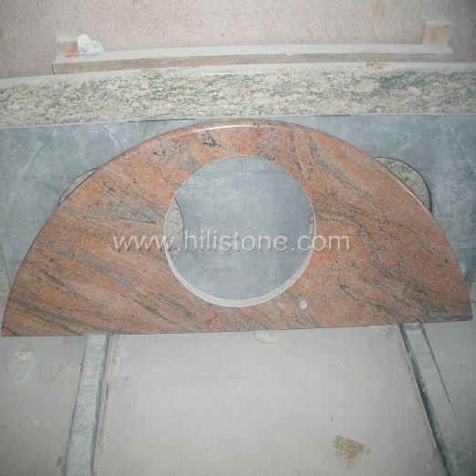 Multicolor Red Granite Polished Vanity Top