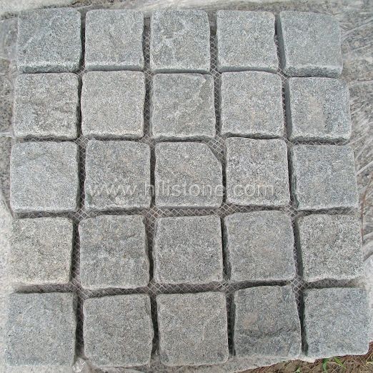 G654 Cobblestone on Mesh-Natural+Tumbled - Square