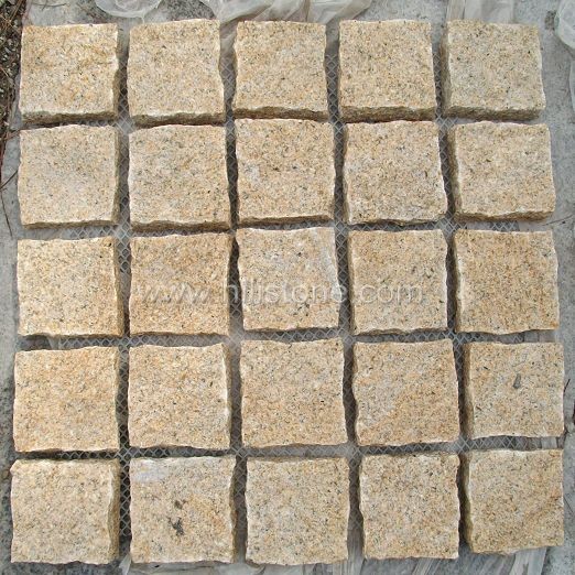 G682 Cobblestone on Mesh-Natural-Square Shape