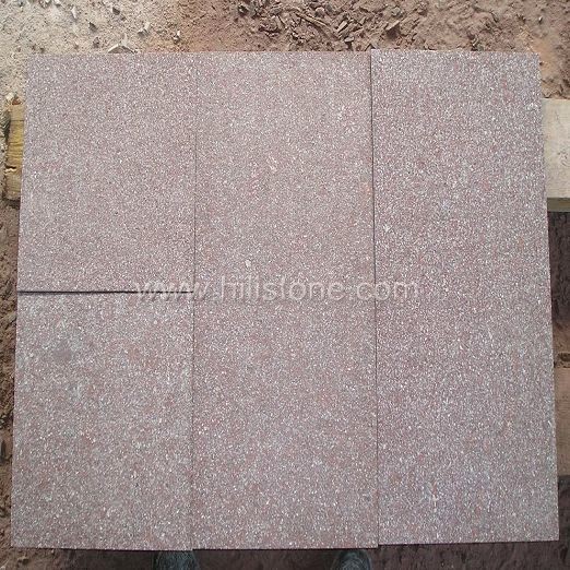 Red Porphyry Flamed Paving Stone - sawn edges