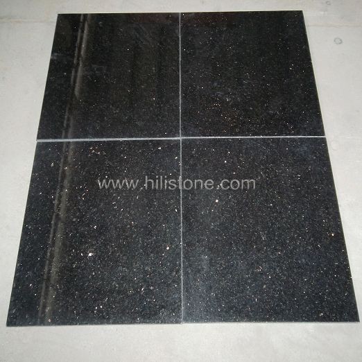 Black Galaxy Granite Polished Tiles