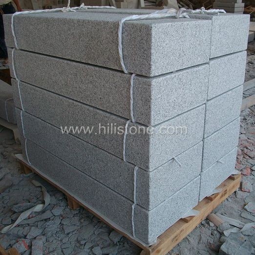 G603 Silver Grey Granite Flamed Stone Block Step