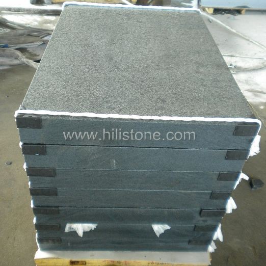 G654 Blue Black Granite Flamed Stone Block Step