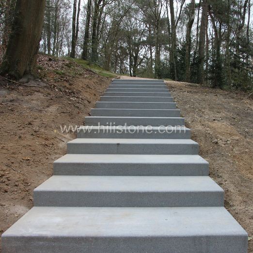 G654 Blue Black Granite Flamed Stone Block Step