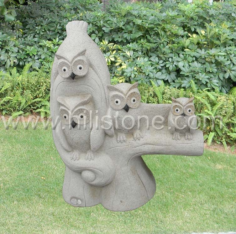 Stone Animal Sculpture Owl 2