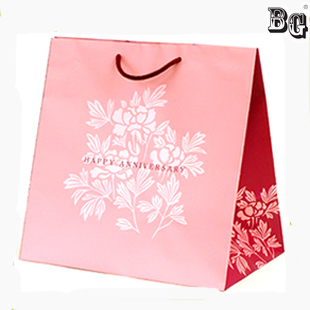 pink printing shopping bag