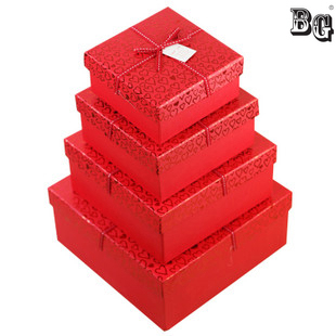 red holiday gift boxes