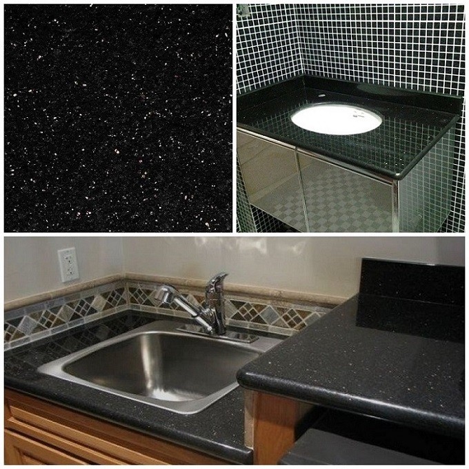 Black Galaxy black Granite bathroom countertops