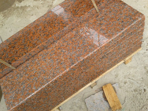 Building Spiral G562 Maple Red Granite Staircase