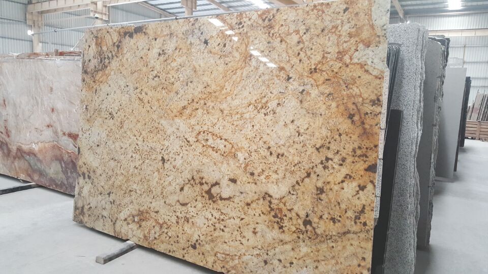 Crystal Golden/yellow Flower Granite slabs