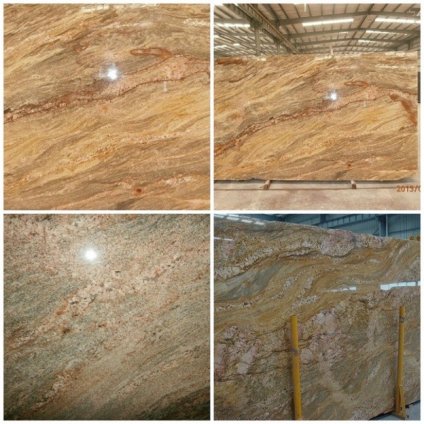 Imperial Gold yellow Granite Slab for Countertop