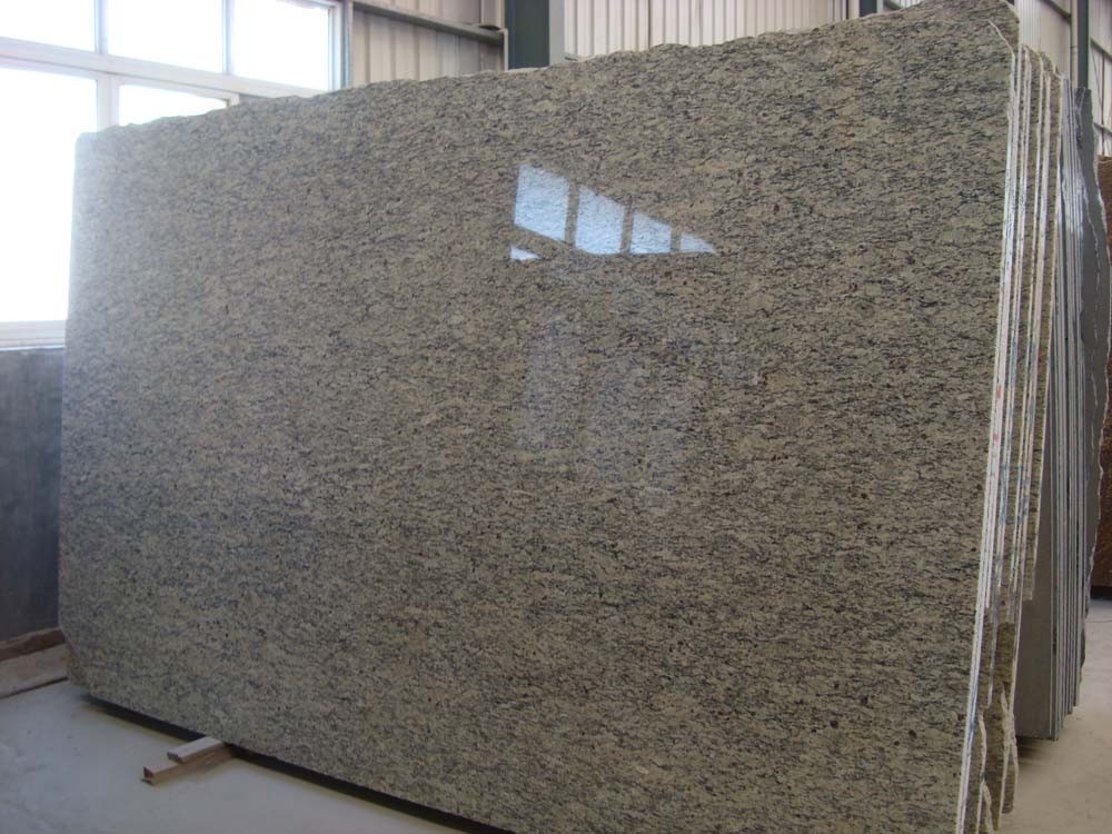 Polished Santa Cecilia Light Yellow Granite slabs