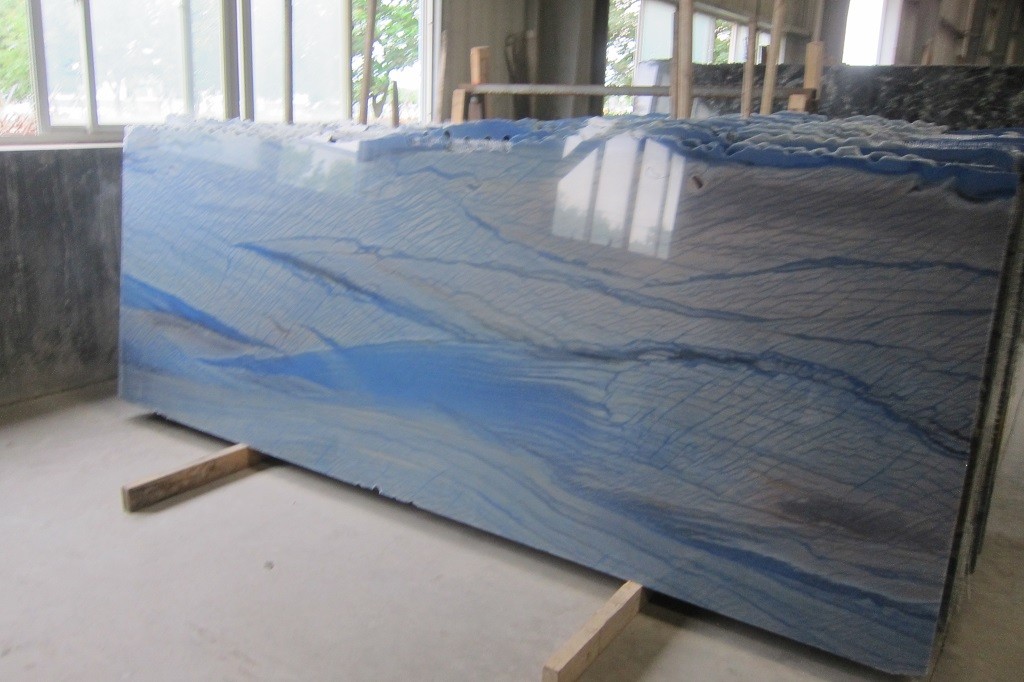 azul macuba blue macuba  brazil bluequartzite slab