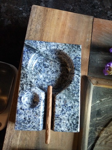 stone art article gift granite azul bahia ashtray
