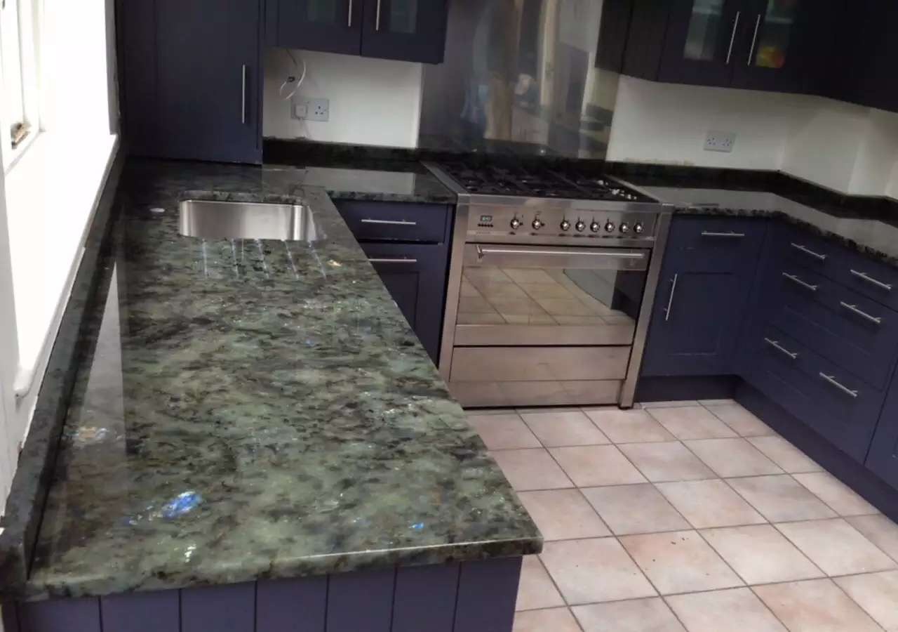 Jade Blue Labradorite granite kitchen countertp