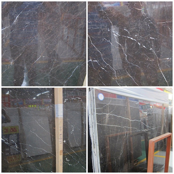 China Dark Emperador St Laurent Grey Marble slabs