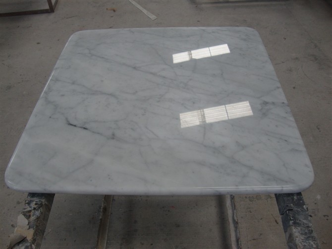 Italy White Coffee Carrara Marble Table Top