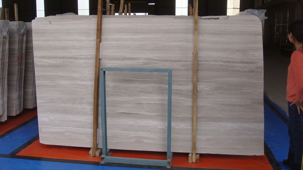 White Wood Grain Chinese White Marble Grey Veins