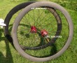 50mm clincher wheel with red disc break hub 28/28h