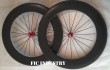 88mm clincher wheel 3k glossy red hub 20/24h