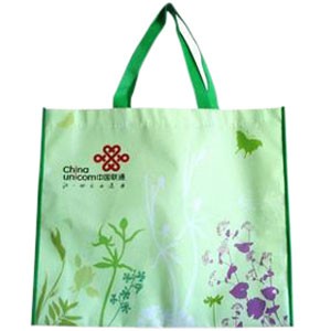 green reusable laminated bag