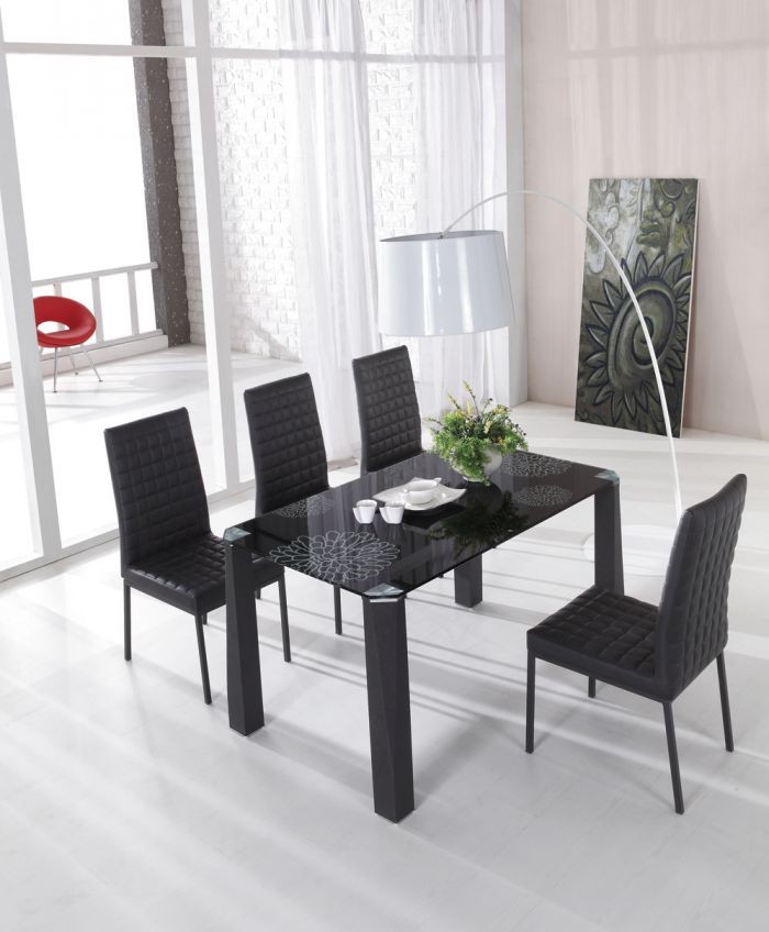 L856-1 High Gloss Furniture, Glass Iron Dining Tab