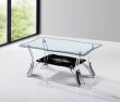 glass top wooden leg coffee table set