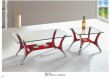 glass top wooden leg coffee table set