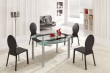extension glass top round dining table L801