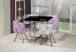 low price glass dining table set 605 flower