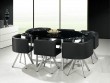 low price glass dining table set 608 with 6 chairs