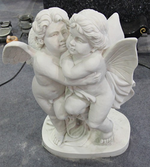 Little Cute Angel Statue White Marble Sculpture