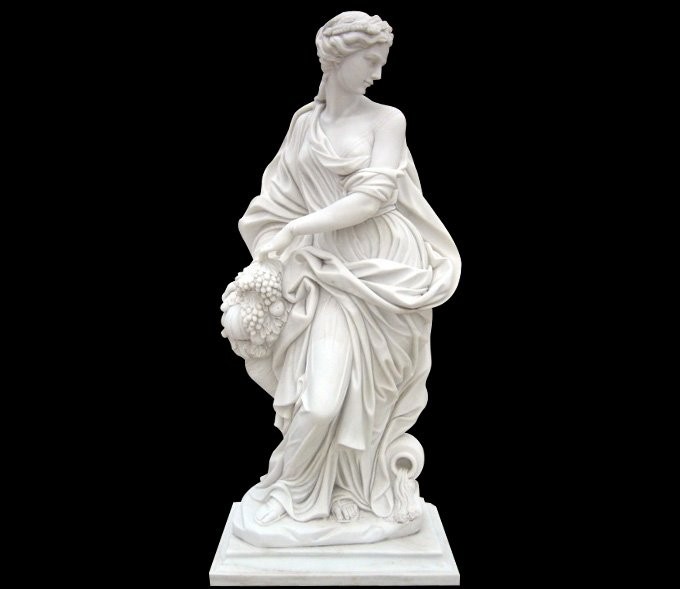 White Beautiful Marble Female Sculpture