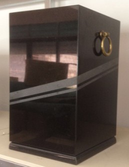 Black Rectangular Urn Polished Urn