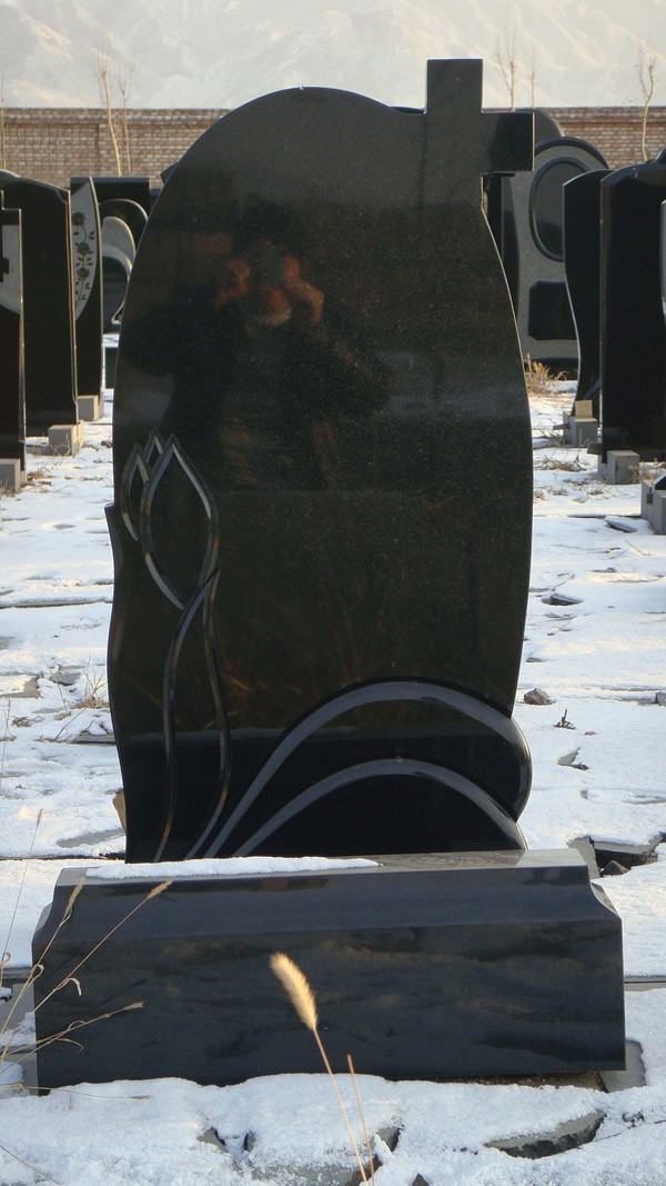 Black Tombstone with Cross