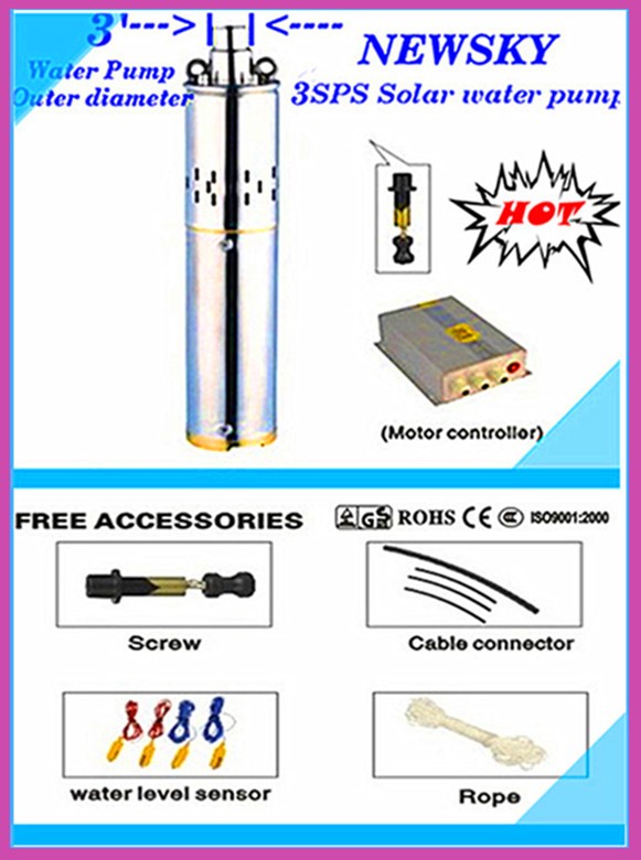 China NEWSKY Stainless Screw DC Solar Water Pump