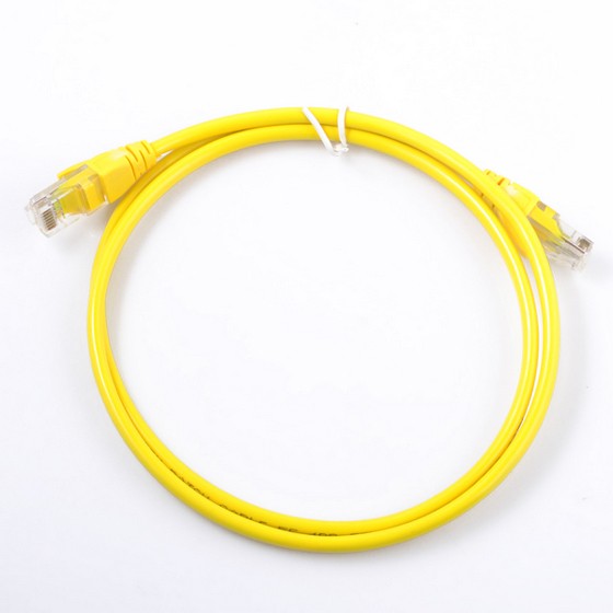 UTP Cat5e copper cable 1m length, yellow color