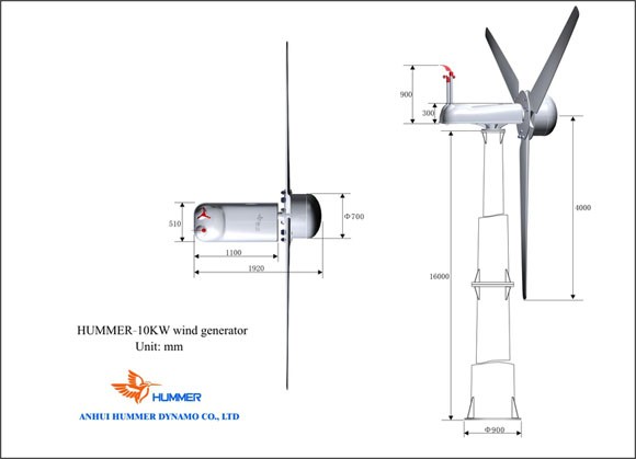 Hummer 10KW Micro Wind Turbine