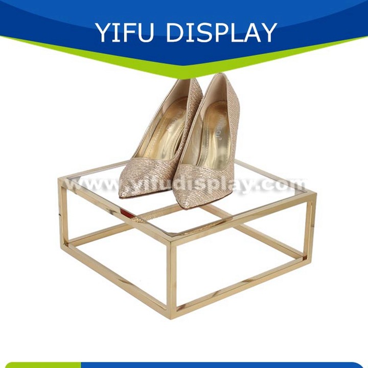 Metal Polished Gold Shoe Shelf