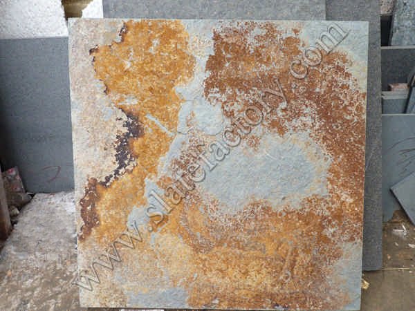Gold rusty slate tile