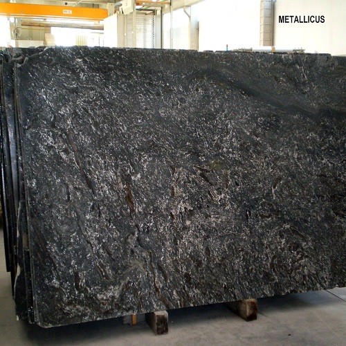 Natural Black Granite Slab Metallicus