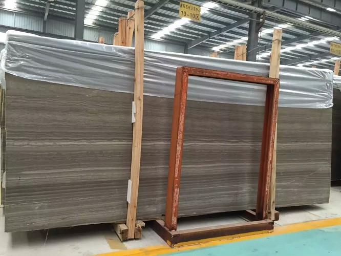 Polished Brown Wood Vein Granite Slab for Hot Sale