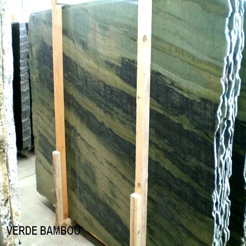 Polished Natural Green Granite Slab VERDE BAMBOO