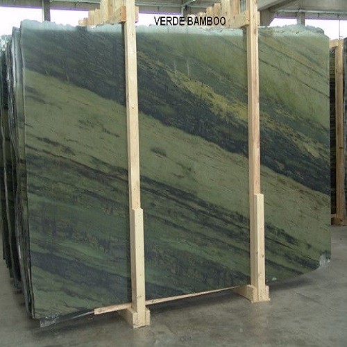 Polished Natural Green Granite Slab VERDE BAMBOO