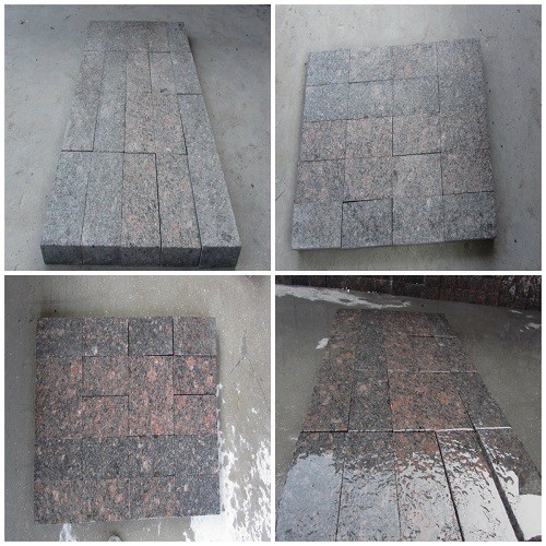 Flamed Brown Granite Cubestone