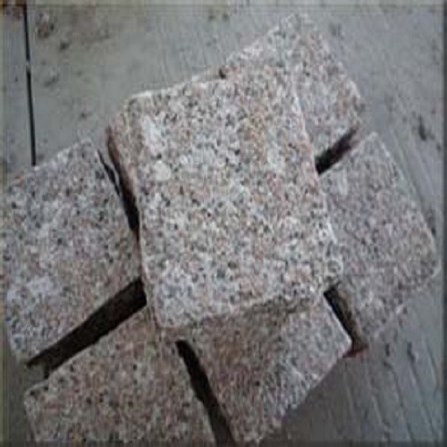 Natural Flamed G648 Pink Granite Cubic Stone
