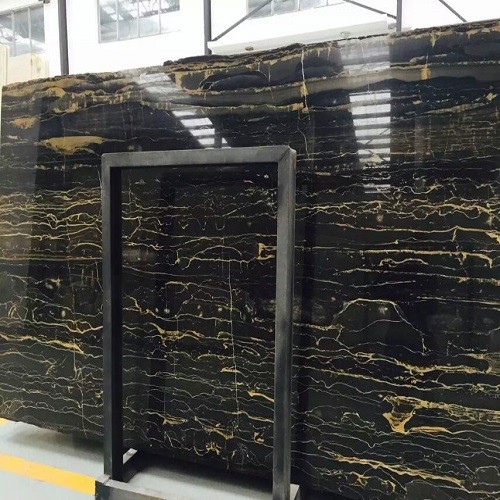 Natural Polished Black Marble with Gold Vein