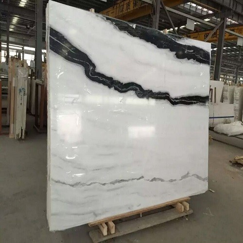 White Marble Slab with Black Vein for Flooring