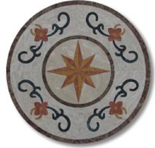 Marble Water-Jet Medallion Tile for Hall